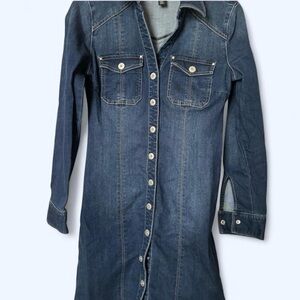 Blue Denim Long Sleeve Dress